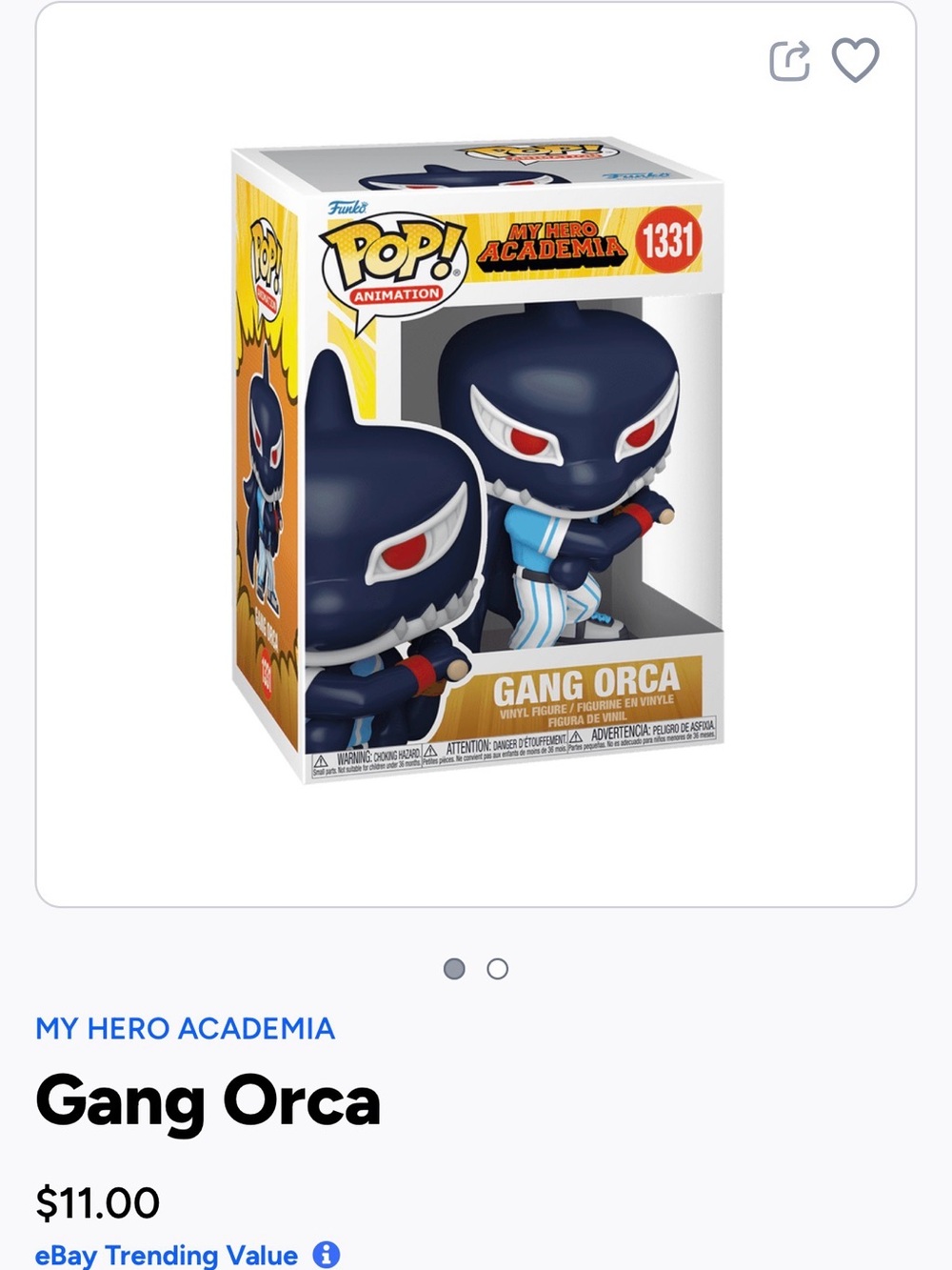 Funko POP! Gang Orca Vinyl Figure - Navy Blue-1331